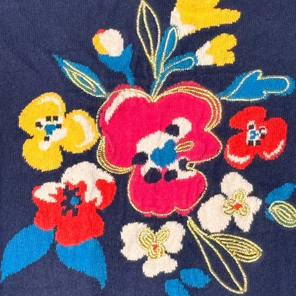 GAP Kids Navy Sweater with Colorful Floral Design - Picture 2 of 3